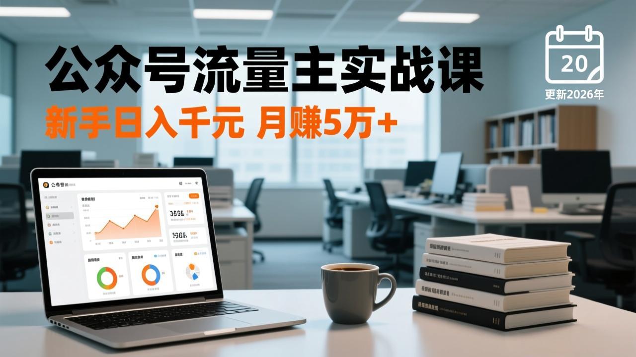 公众号流量主实战课-更新26年3月，爆文写作、流量池运营、多平台分发，新手日入千元月赚5w+-副业网