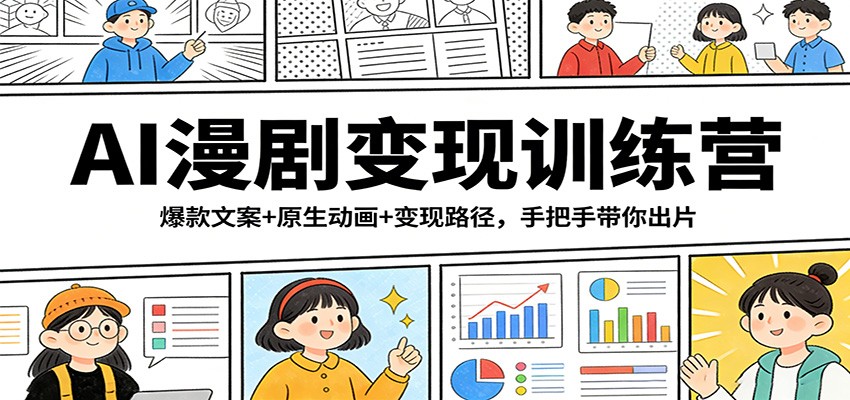 AI漫剧变现训练营：爆款文案+原生动画+变现路径，手把手带你出片-副业网