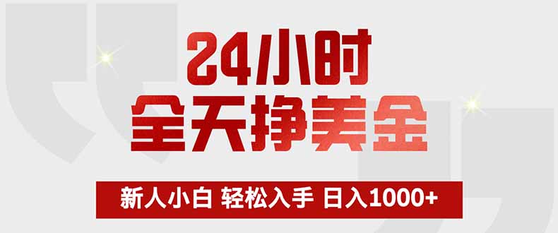24小时全天挣美金，新人小白轻松入手，长期稳定，日入1000+-副业网