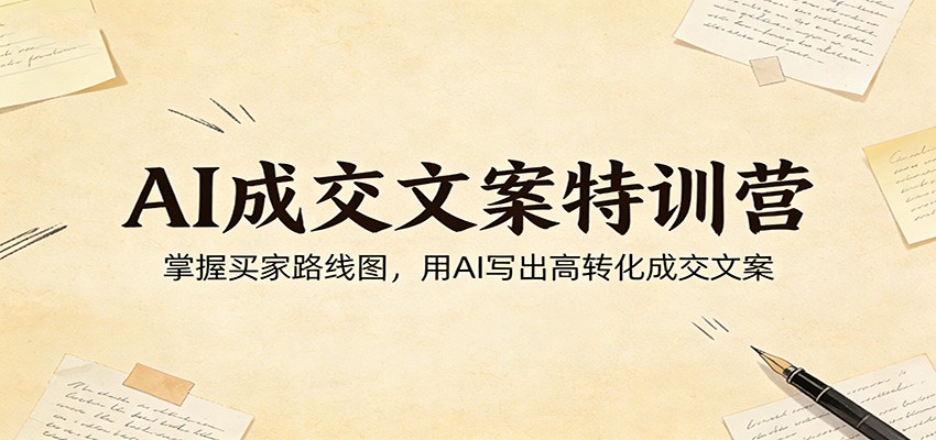 AI成交文案特训营：掌握买家路线图，用AI写出高转化成交文案-副业网