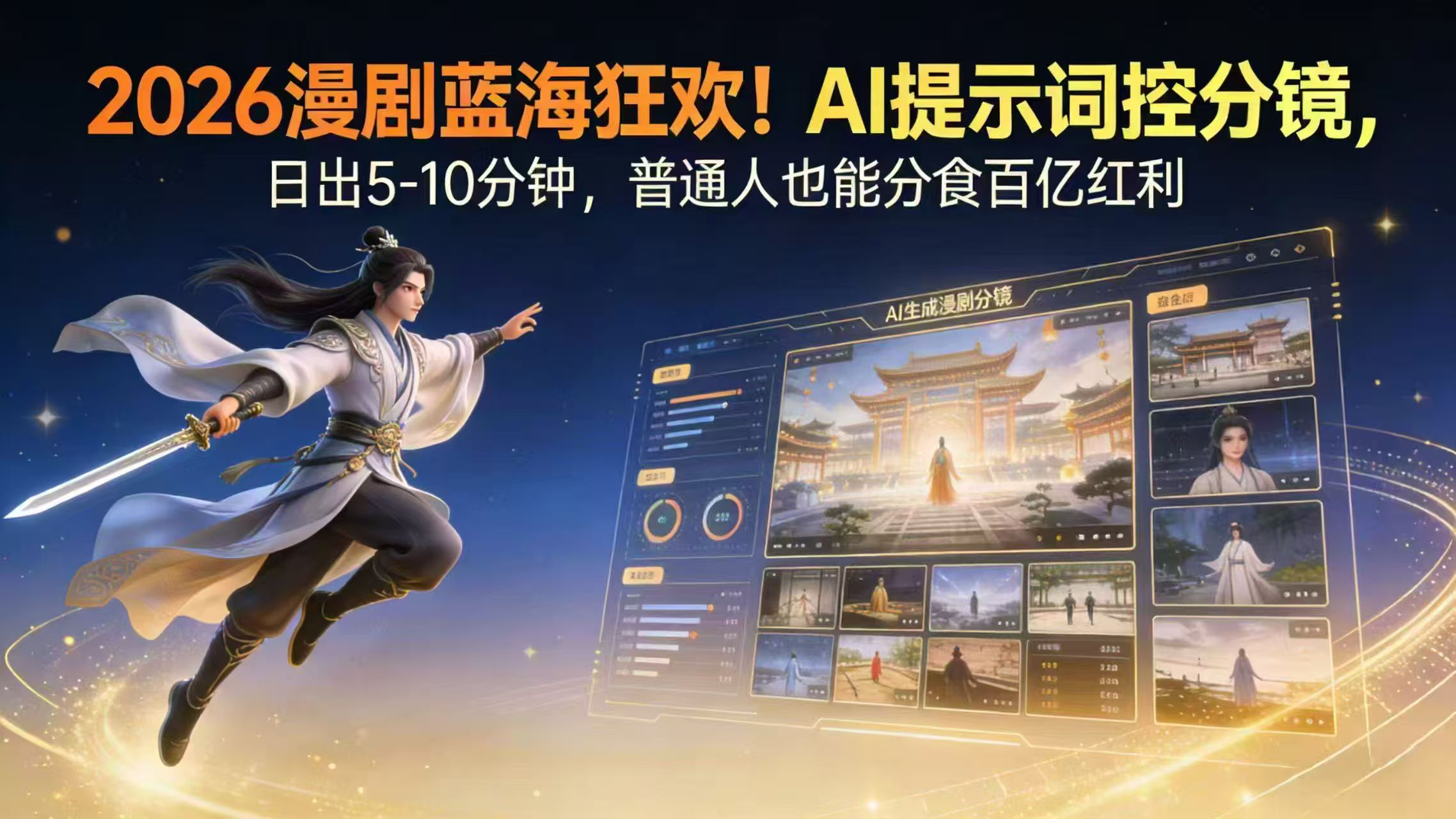 2026漫剧红利实锤！ AI 提示词控分镜， 普通人也能轻松月入过万-副业网