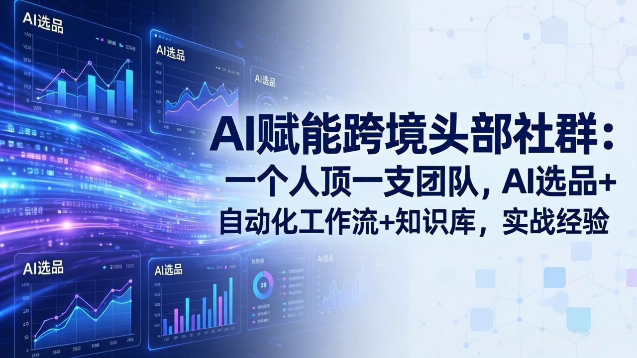 AI赋能跨境头部社群：一个人顶一支团队，AI选品+自动化工作流+知识库，实战经验-更新3月-副业网