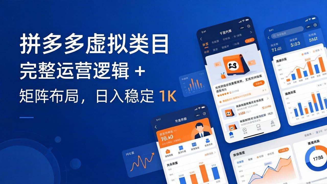 拼多多虚拟类目干货：完整运营逻辑 + 矩阵布局，日入稳定 1K-副业网