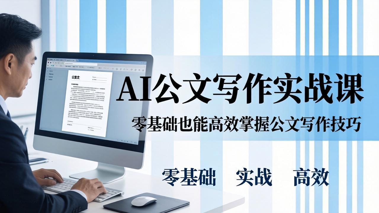 AI 公文写作实战课：零基础掌握格式规范与 5 大文种，用 AI 高效写出合格材料-副业网
