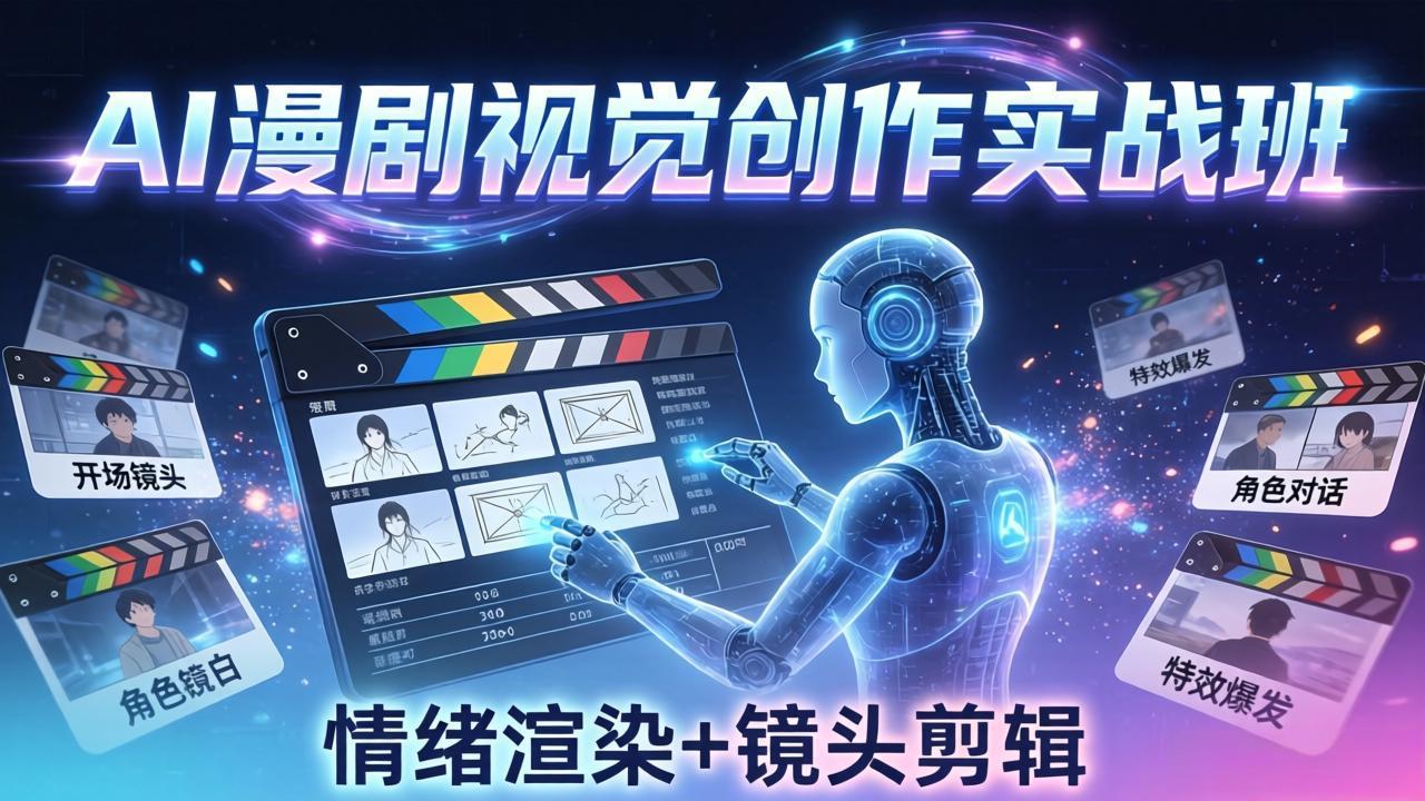 AI漫剧视觉导演思维实战班，从脚本到成片全掌握，分镜设计情绪渲染一站学会-副业网
