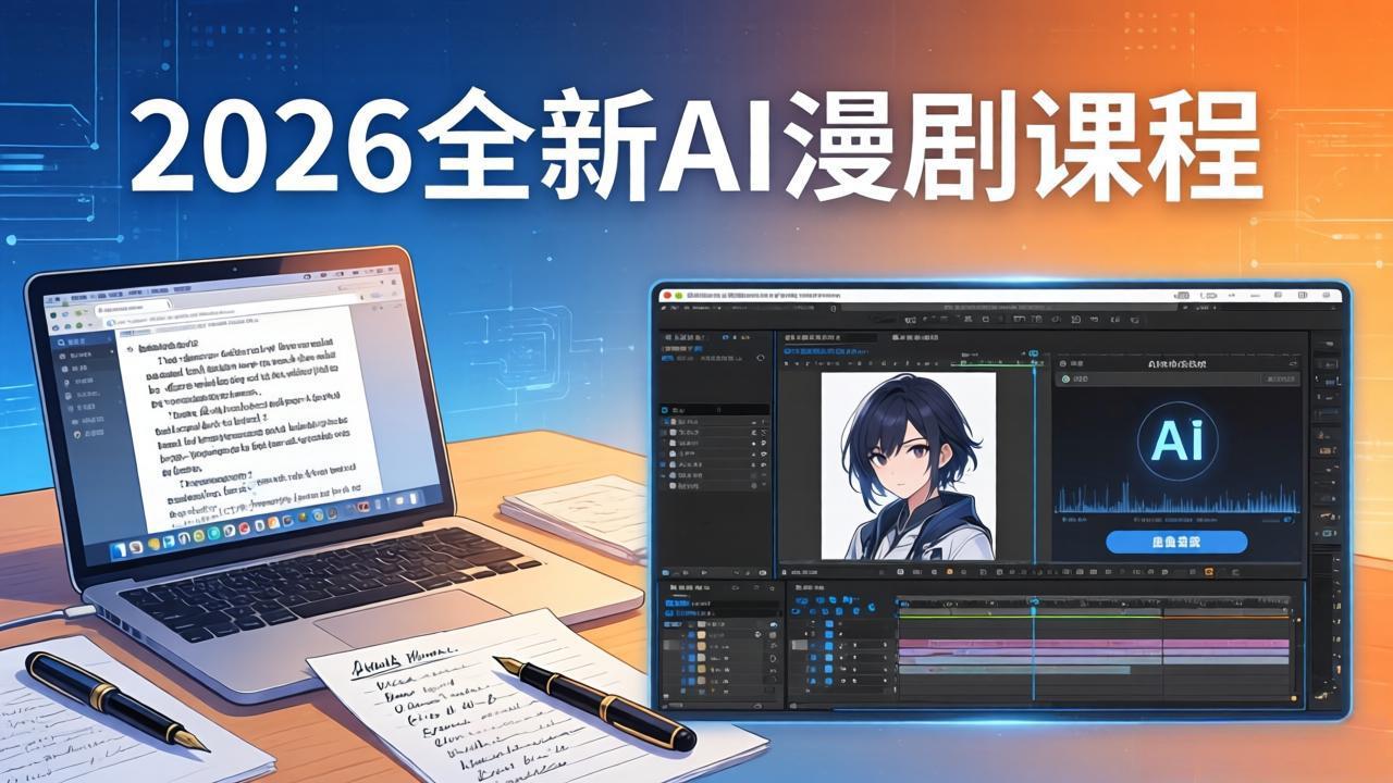 2026全新AI漫剧课程：覆盖创作全链路，教你写作分镜剪辑配音一站式打造漫剧作品-副业网