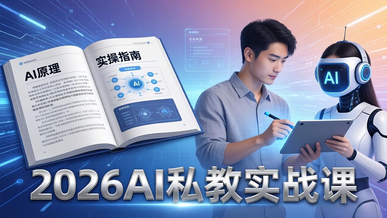 2026AI私教实战课：从AI原理到全场景实操，零基础学会用AI提效+单人单干创业-副业网