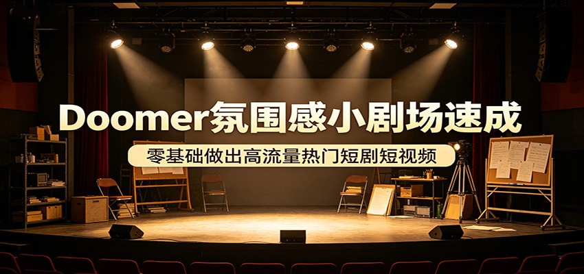 Doomer氛围感小剧场速成，零基础做出高流量热门短剧短视频-副业网
