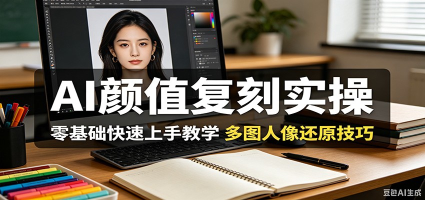 AI颜值复刻实操，零基础快速上手教学，多图人像还原技巧-副业网