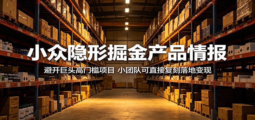 小众隐形掘金产品情报：避开巨头高门槛项目，小团队可直接复刻落地变现-副业网