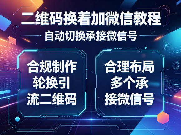 二维码换着加微信教程，自动切换承接微信号，合规制作轮换引流二维码，合理布局多个承接微信号-副业网