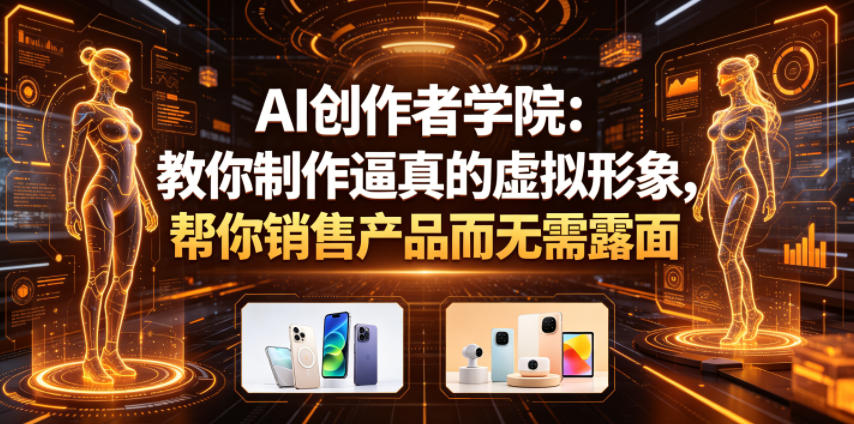 AI创作者学院：教你制作逼真的虚拟形象，帮你销售产品而无需露面【原创双语字幕】-副业网