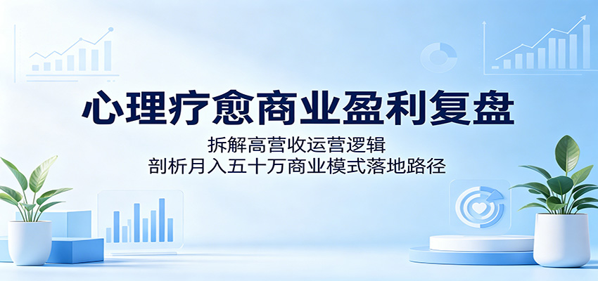 心理疗愈商业盈利复盘：拆解高营收运营逻辑，剖析月入五十万商业模式落地路径-副业网