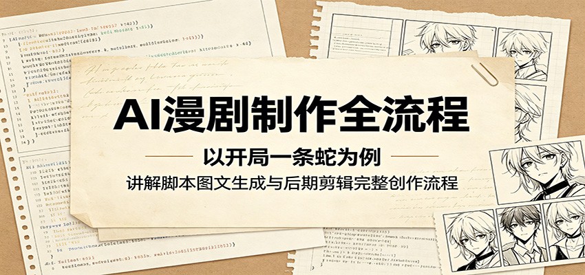 AI漫剧制作全流程：以开局一条蛇为例，讲解脚本图文生成与后期剪辑完整创作流程-副业网