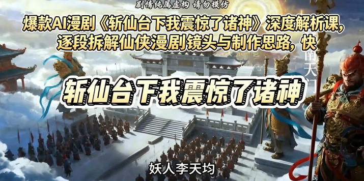 爆款AI漫剧《斩仙台下我震惊了诸神》深度解析课，逐段拆解仙侠漫剧镜头与制作思路，快速复刻爆款创作模式-副业网