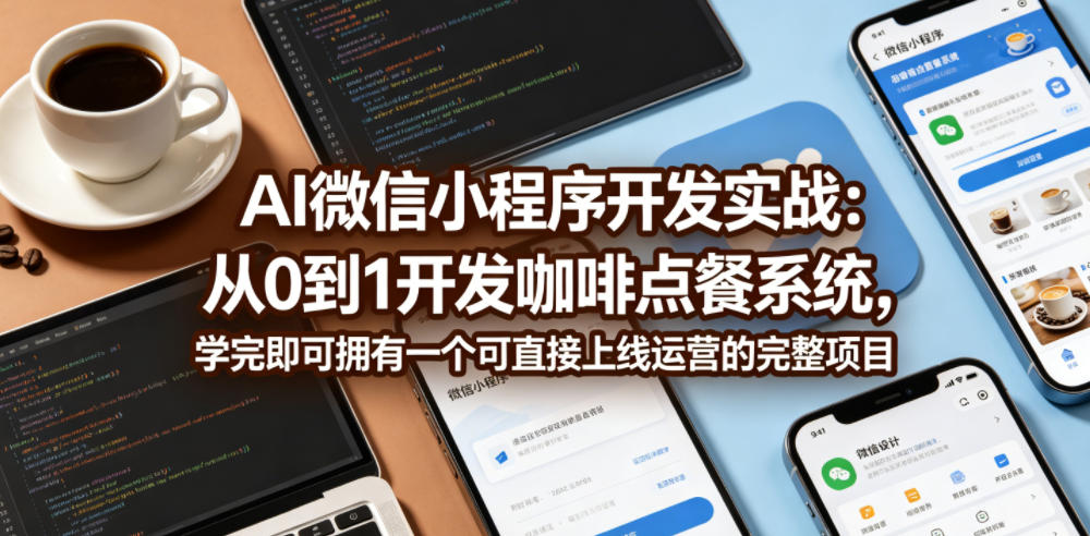 AI微信小程序开发实战：从0到1开发咖啡点餐系统，学完即可拥有一个可直接上线运营的完整项目-副业网
