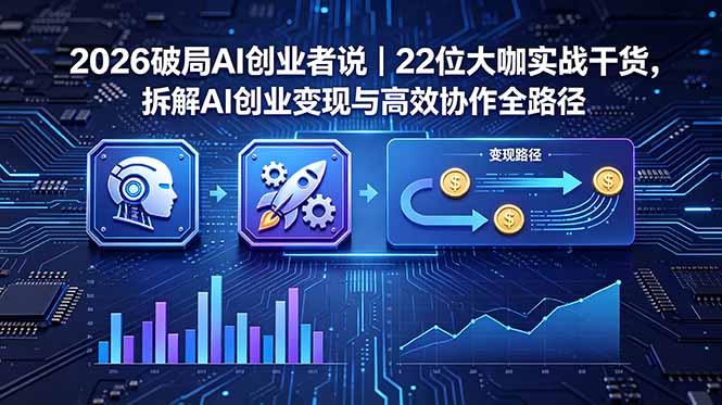 2026 破局 AI 创业者说｜22 位大咖实战干货，拆解 AI 创业变现与高效协作全路径-副业网