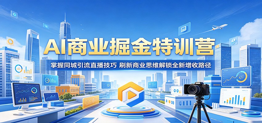AI商业掘金特训营：掌握同城引流直播技巧，刷新商业思维解锁全新增收路径-副业网