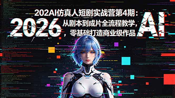 2026AI仿真人短剧实战营第4期：从剧本到成片全流程教学，零基础打造商业级作品-副业网