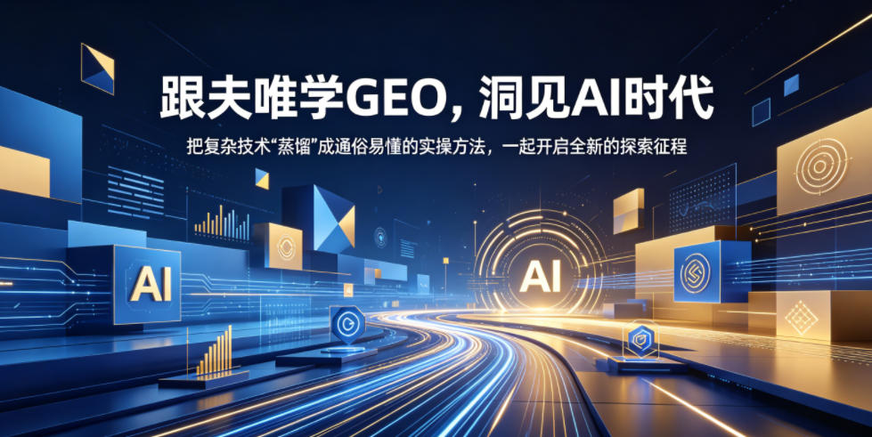 跟夫唯学GEO，洞见AI时代，把复杂技术“蒸馏”成通俗易懂的实操方法，一起开启全新的探索征程-副业网