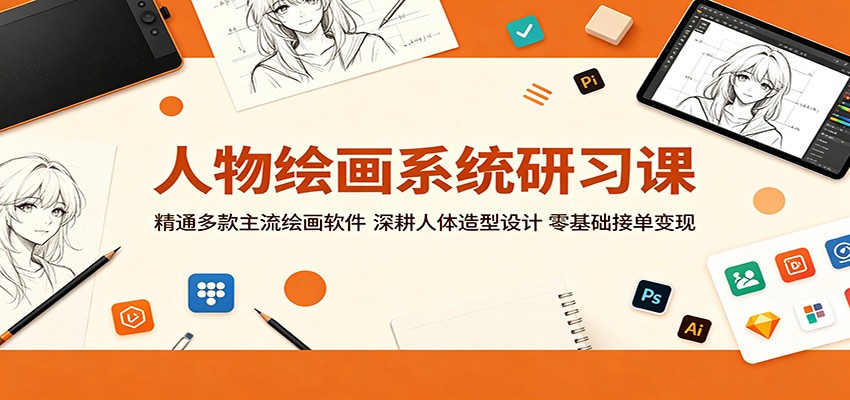 人物绘画系统研习课：精通多款主流绘画软件，深耕人体造型设计，零基础接单变现-副业网