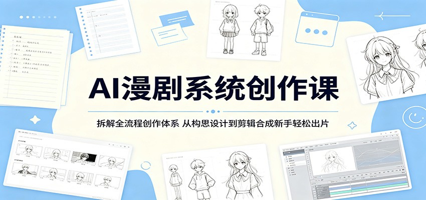 AI漫剧系统创作课：拆解全流程创作体系，从构思设计到剪辑合成新手轻松出片-副业网