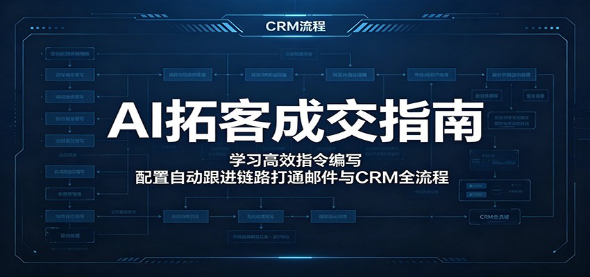 AI拓客成交指南：学习高效指令编写，配置自动跟进链路打通邮件与CRM全流程-副业网