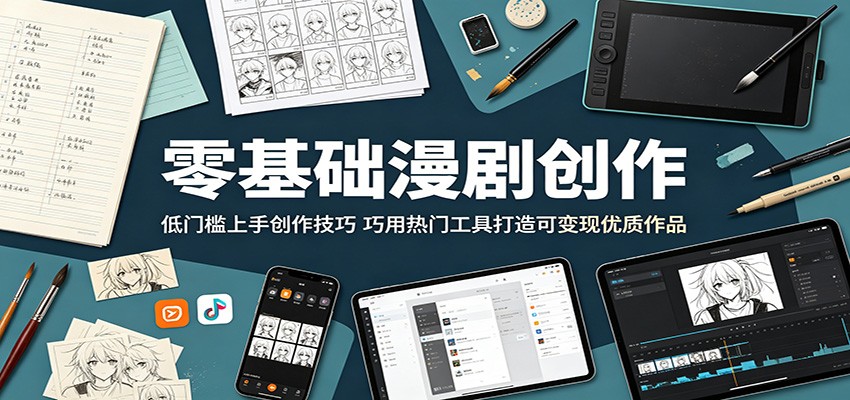零基础漫剧创作：低门槛上手创作技巧，巧用热门工具打造可变现优质作品-副业网