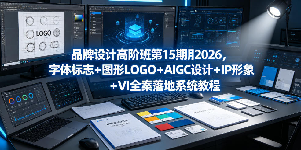 品牌设计高阶班第15期2026，字体标志＋图形LOGO＋AIGC设计＋IP形象＋VI全案落地系统教程-副业网