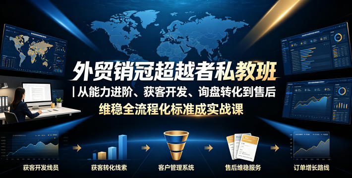 外贸销冠超越者私教班｜从能力进阶、获客开发、询盘转化到售后维稳全流程标准化成交实战课-副业网