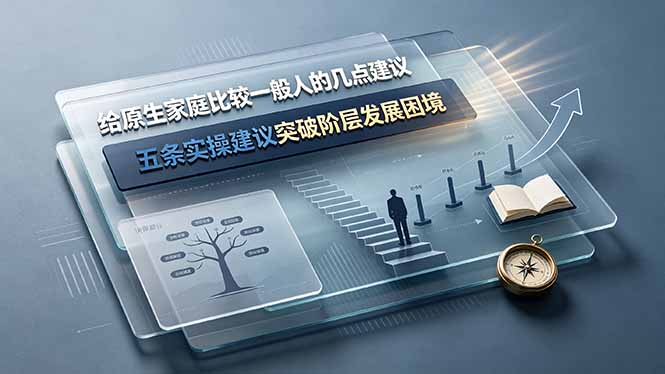 付费文章：给原生家庭比较一般人的几点建议，五条实操建议突破阶层发展困境-副业网