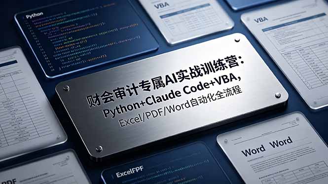 财会审计专属 AI实战训练营-更新：Python+Claude Code+VBA，Excel/PDF/Word自动化全流程-副业网