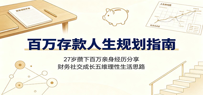 百万存款人生规划指南：27岁攒下百万亲身经历分享，财务社交成长五维理性生活思路-副业网