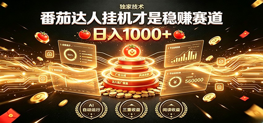 别再瞎找副业！番茄达人挂机才是稳赚赛道 日入1000+-副业网