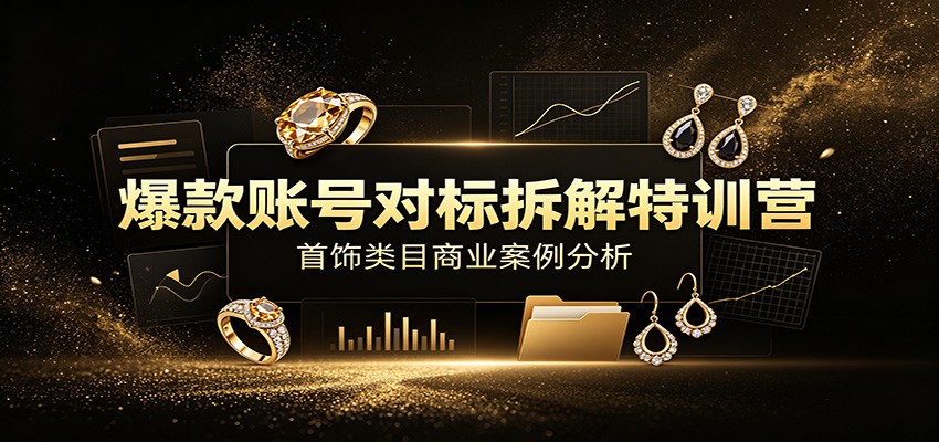 爆款账号对标拆解特训营：首饰类目商业案例分析，配套完整资料内容-副业网