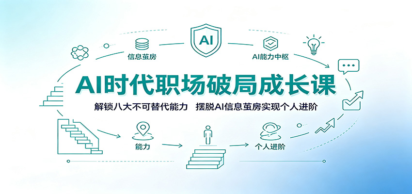 AI时代职场破局成长课：解锁八大不可替代能力，摆脱AI信息茧房实现个人进阶-副业网
