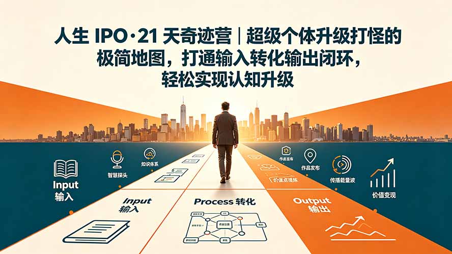 人生 IPO-21 天奇迹营｜超级个体升级打怪的极简地图，打通输入转化输出闭环，轻松实现认知升级-副业网