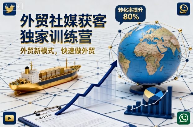 外贸社媒获客独家训练营，外贸新模式，快速做外贸(更新26年07月27日)-副业网