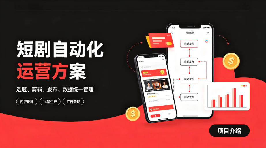 快手全自动短剧矩阵项目｜自动化分发，流量持续变现【揭秘】-副业网