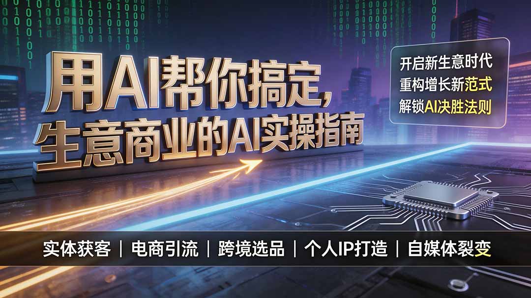 用AI帮你搞定，生意商业的AI实操指南，开启新生意时代，重构增长新范式，解锁AI时代决胜法则-副业网