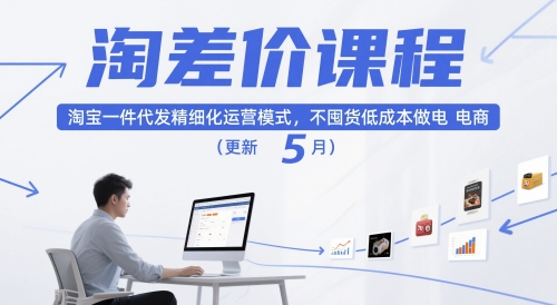 淘差价课程，淘宝一件代发精细化运营模式，不囤货低成本做电商(更新26年7月)-副业网