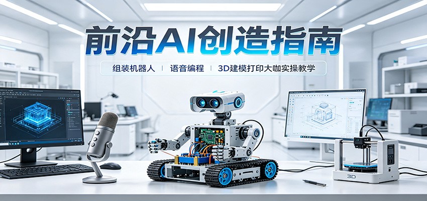 前沿AI创造指南：组装机器人、语音编程、3D建模打印大咖实操教学-副业网