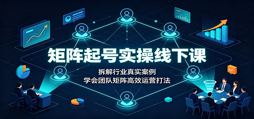 矩阵起号实操线下课：拆解行业真实案例，学会团队矩阵高效运营打法-副业网