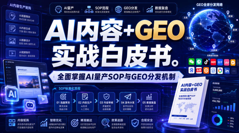 AI内容+GEO实战白皮书，全面掌握AI量产SOP与GEO分发机制【文档】-副业网