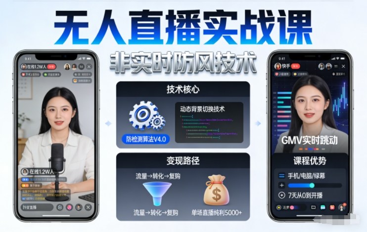 宝子哥无人直播实战课，非实时防风技术，聚焦抖音快手等平台直播带货，轻松开启直播变现之路(更新2026年08月06日)-副业网