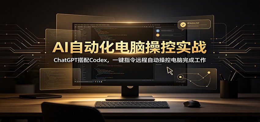 AI自动化电脑操控实战：ChatGPT搭配Codex，一键指令远程自动操控电脑完成工作-副业网