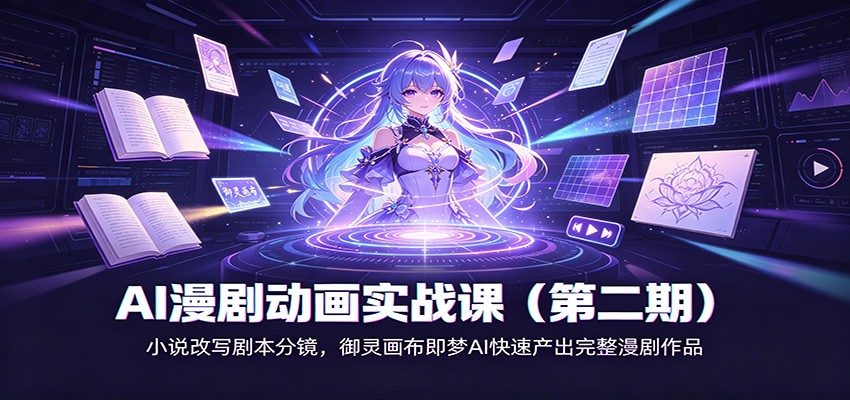 AI漫剧动画实战课(第二期)：小说改写剧本分镜，御灵画布即梦AI快速产出完整漫剧作品-副业网