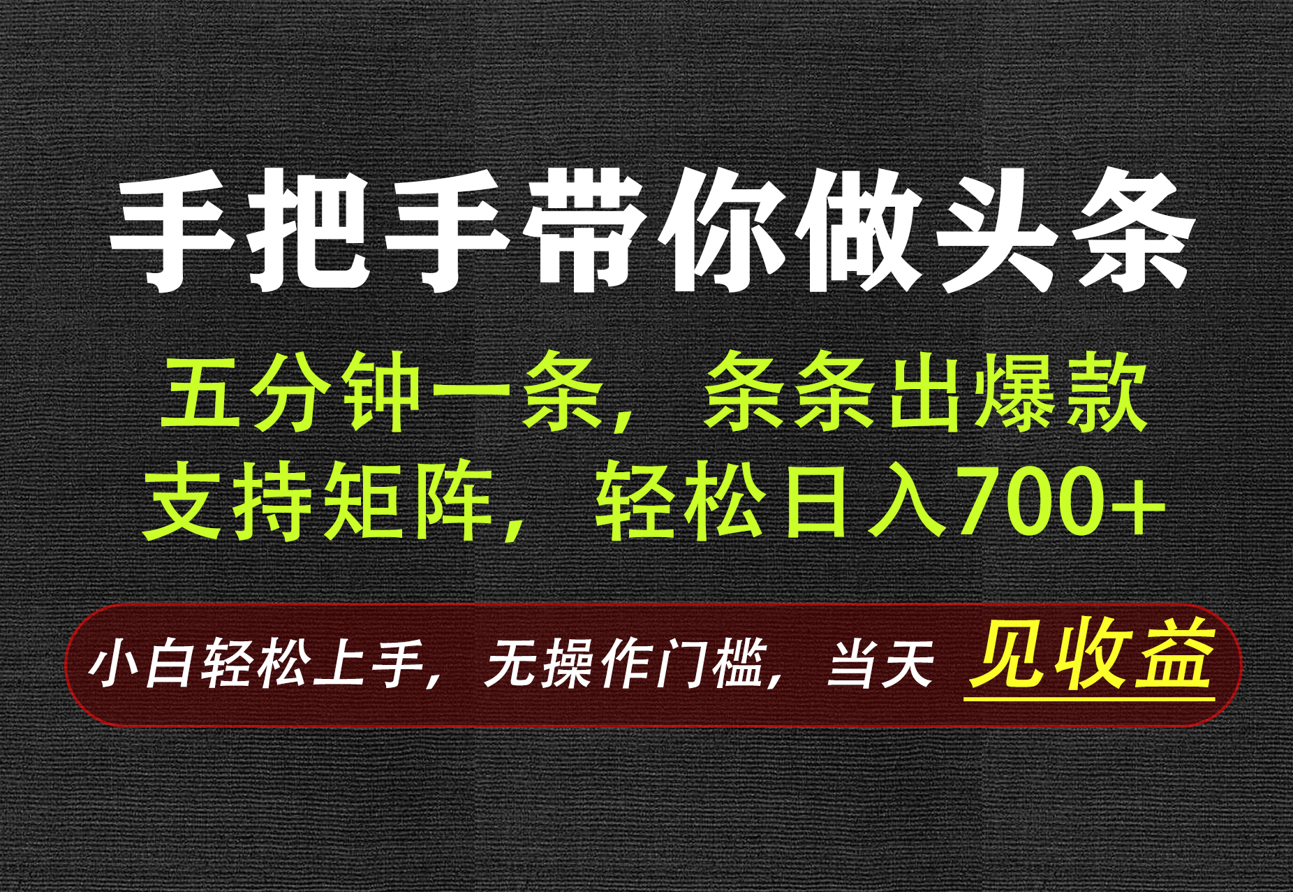 AI写作，手把手带你做头条，每天十几分钟，轻松日入700+-副业网