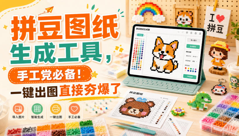 拼豆图纸生成工具，手工党必备！一键出图直接夯爆了-副业网