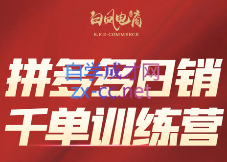 白凤电商·拼多多日销千单训练营(更新8月)-副业网